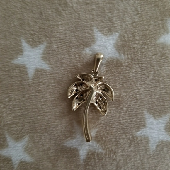 10k palm tree diamond pendant - Picture 2 of 2